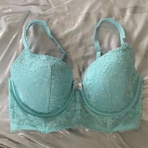 Aqua lace push up bra